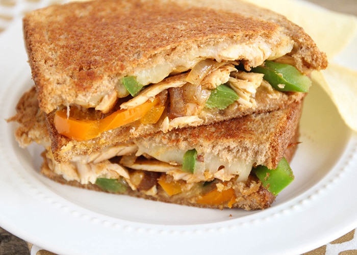 Chicken Fajita Grilled Cheese Sandwiches