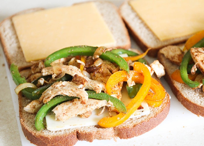 Chicken Fajita Grilled Cheese Sandwiches