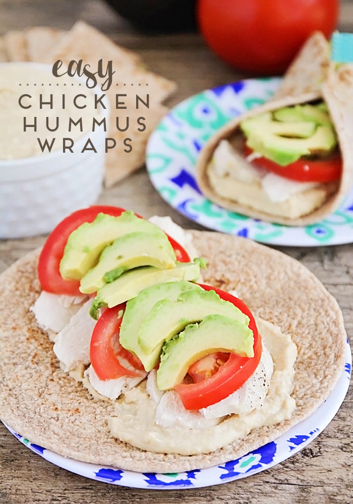 These chicken and hummus sandwich wraps are savory, delicious, and so easy to make. They're filled with homemade hummus, turkey and fresh vegetables. They're a tasty and hearty main dish that happens to be healthy too! via @somewhatsimple