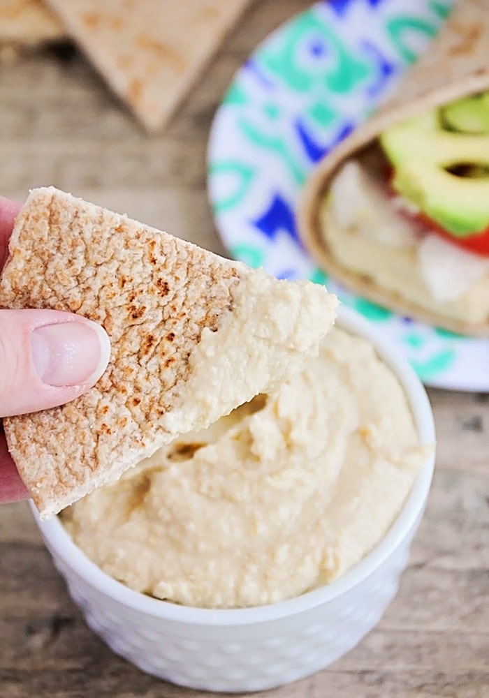 Easy Chicken Hummus Wraps