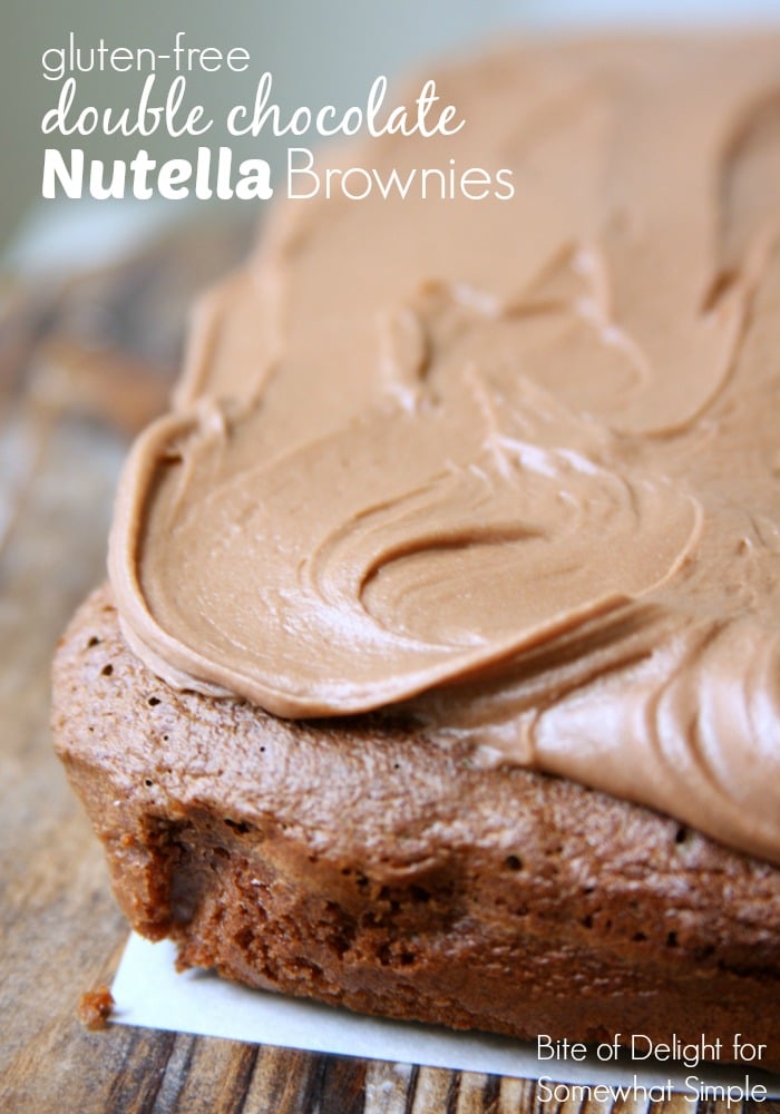 These Gluten-Free Double Chocolate Nutella Brownies are simple and delicious.  And you'd never guess there's no gluten in this recipe! via @somewhatsimple
