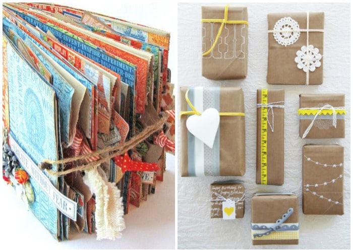Paper Bag Scrapbook crafts and gift wrapping ideas