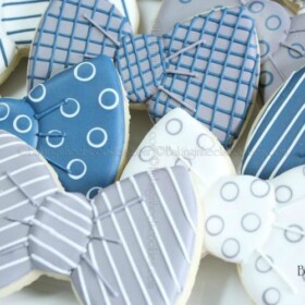 blue and gray tie cookies