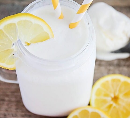 Frosted Lemonade in a mason jar