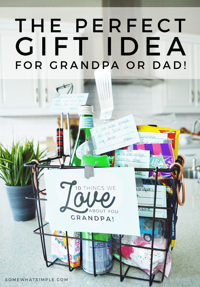 This is a fun, meaningful gift for dad or grandpa.  You can put this together with the kids in no time! And you'll have as much fun making it as he does opening it! #fathersdaygift #giftsforguys #fathersdayideas #giftideas via @somewhatsimple