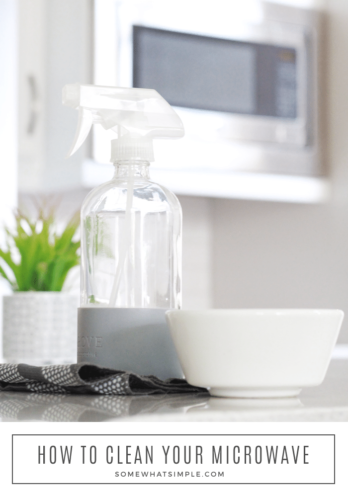 How to Clean Your Microwave The Easy Way! It's not fun, but what a difference! Here is How to Clean Your Microwave and how to KEEP it clean! #deepclean #cleaninghack #cleaningtip #springcleaning #cleaning via @somewhatsimple