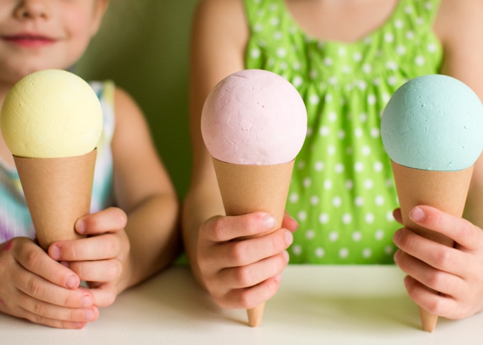 This is a great idea for a craft and activity for the kids this summer! It's easy to make and looks like so much fun! - Ice cream cone craft from somewhatsimple.com