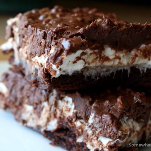 Marshmallow Krispy Brownies Somewhat Simple