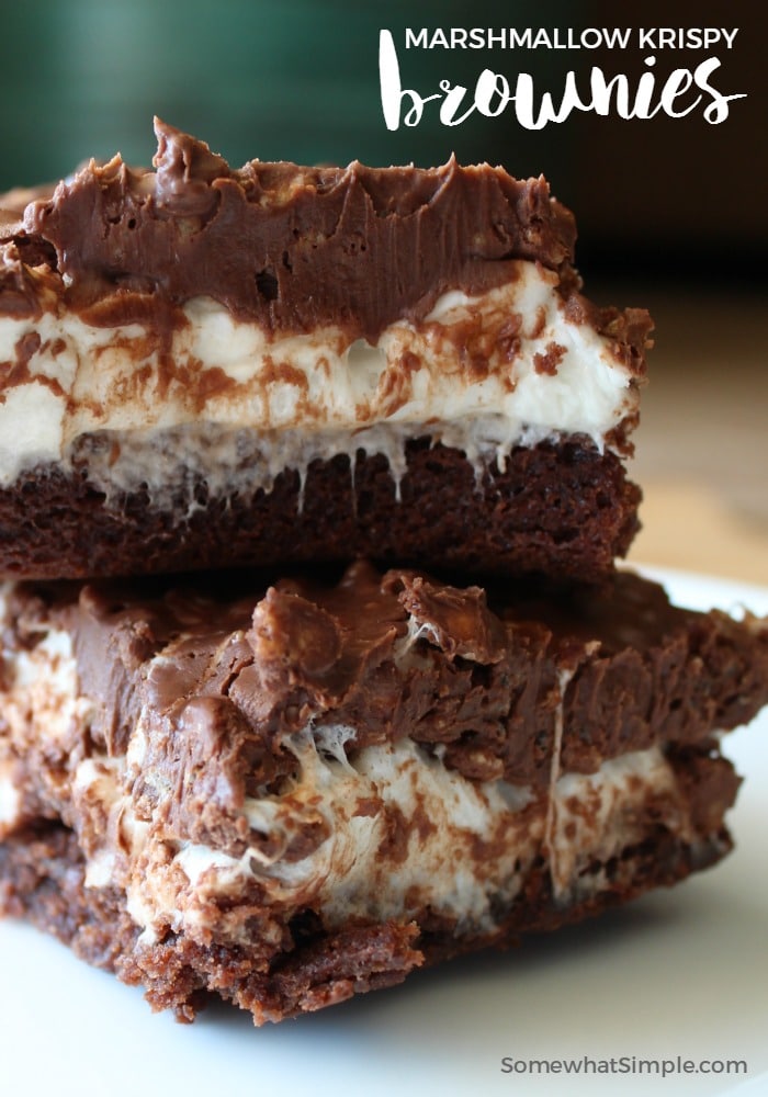 marshmallow krispy brownie recipe - Somewhat Simple