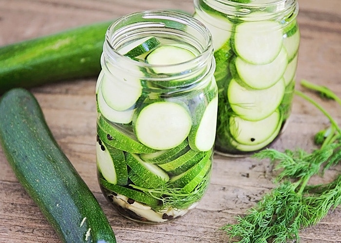 Pepper and Garlic Zucchini Pickles