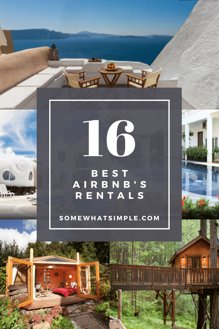 Make your next vacation even more unforgettable with one of our 16 favorite Airbnb rentals that you can rent for under $250/night. These are some of the coolest rental options available that will give you a truly unforgettable vacation. #bucketlist #airbnb #traveltips #bestairbnbrentals #airbnbideas via @somewhatsimple