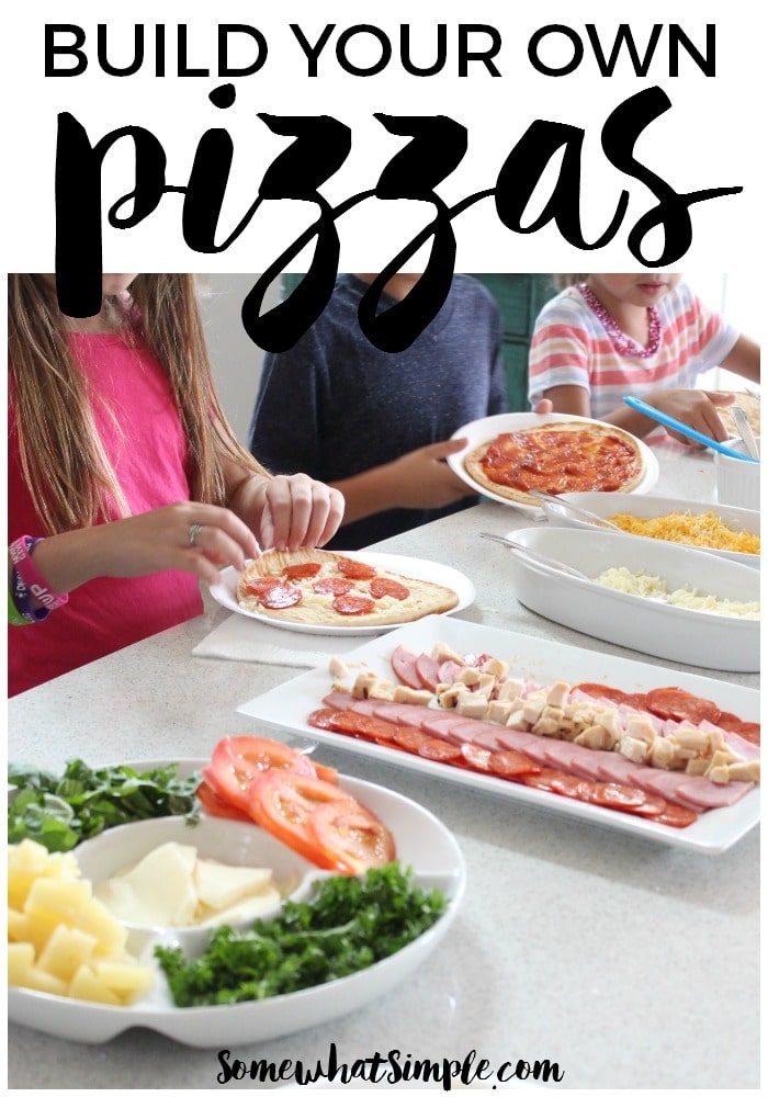 Today we are sharing one of my family's favorite weeknight dinners - Build Your Own Pizzas! via @somewhatsimple