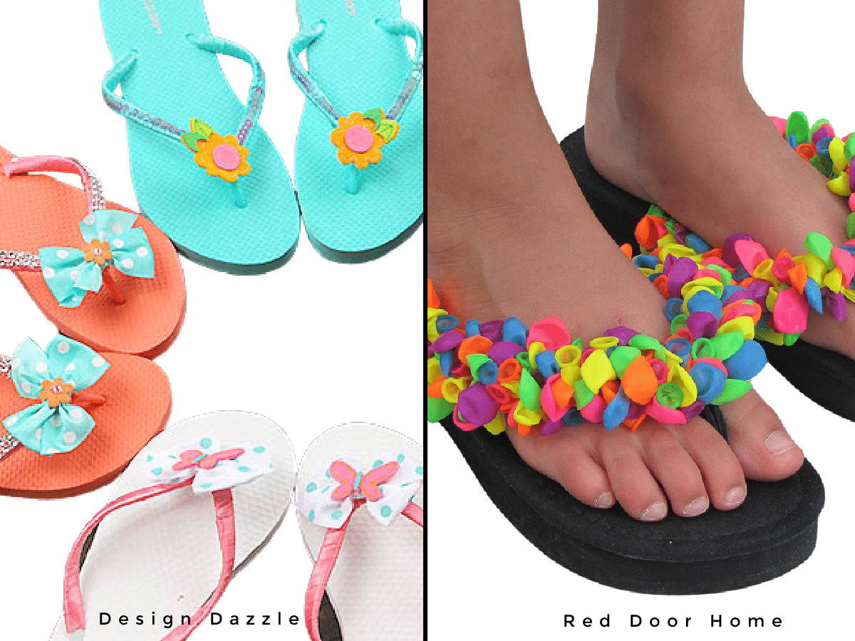 side by side image of flip flop refashions