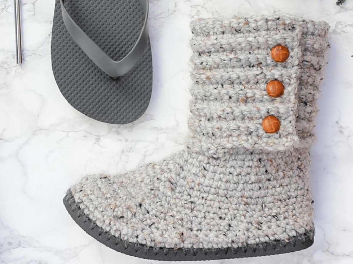 Crochet Boots with a Flip Flop Sole