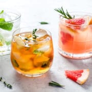 3 mocktails on a counter