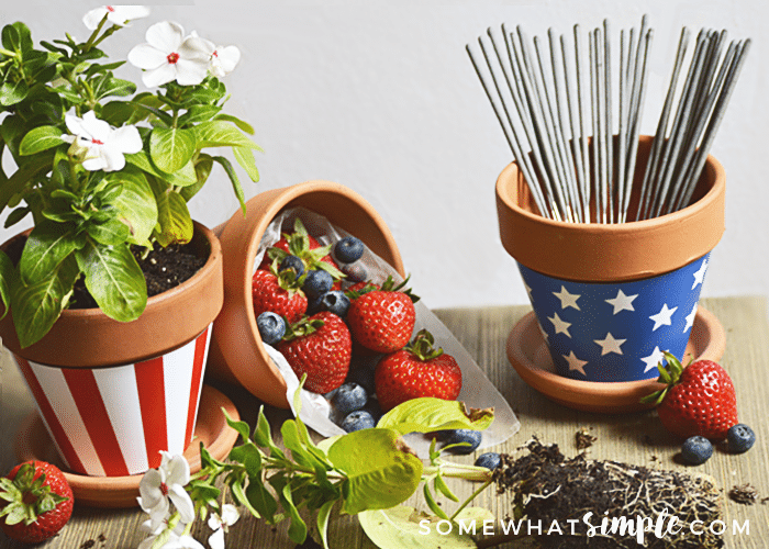 Patriotic Terra Cotta Pot Wrappers filler suggestions