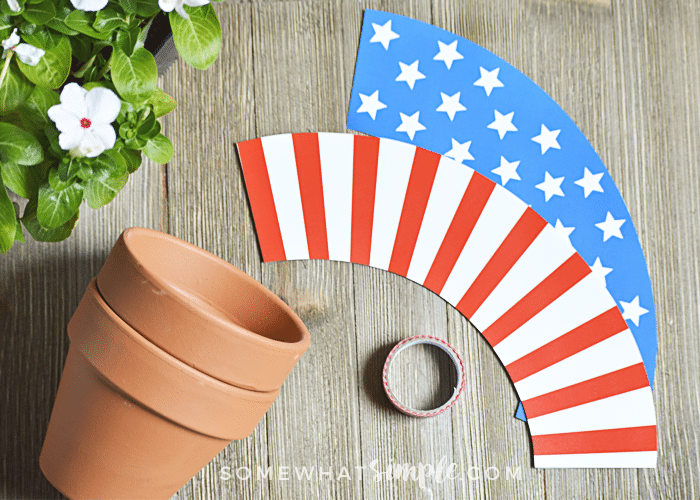 Patriotic Terra Cotta Pot Wrappers supplies