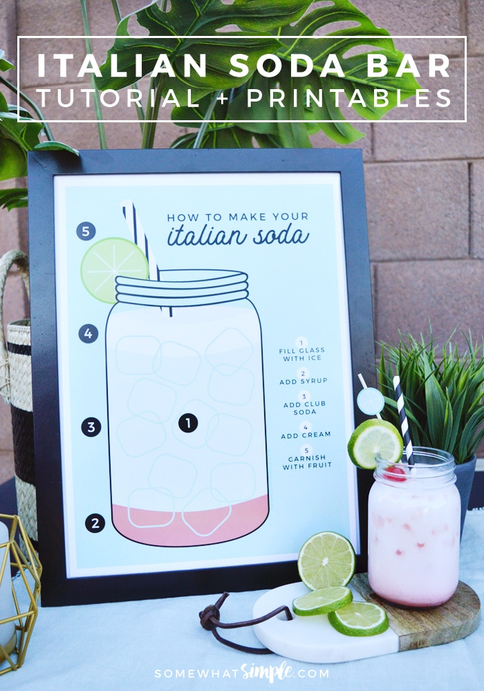 You don't need a major holiday as an excuse to create an Outdoor Italian Cream Soda Bar! We'll show you how easy it is to create a fun space for any gathering! via @somewhatsimple