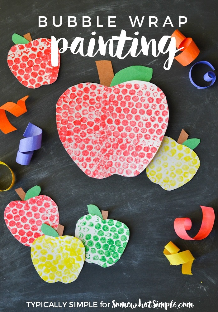 Bubble Wrap Painted Apples Craft - Somewhat Simple