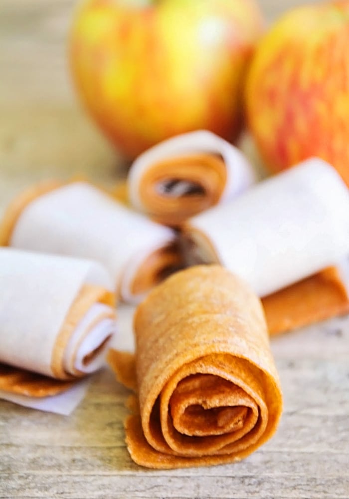 individual rolls of homemade Fruit Leather