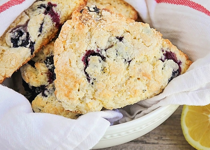 a bowl of Lemon Blueberry Scones