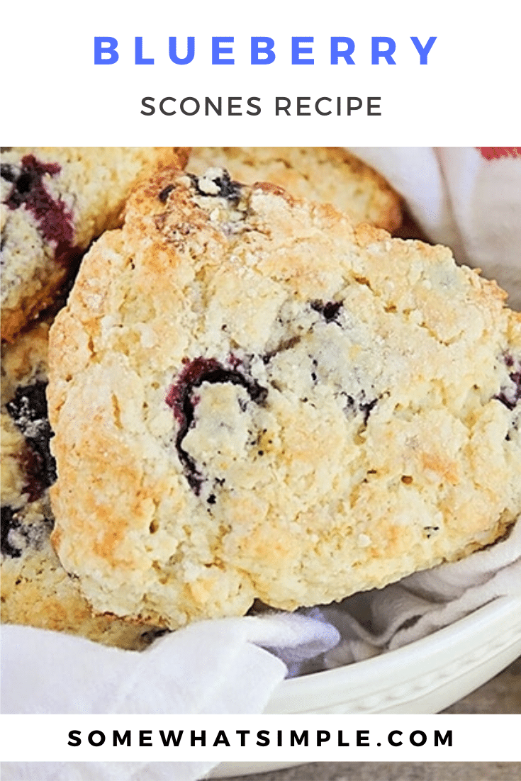 Blueberry Lemon Scones combine two of the freshest flavors of summer! This recipe creates a flaky scone that’s soft, light, and totally delicious! via @somewhatsimple