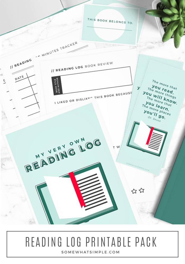 free reading log printable pack from somewhat simple printable homework logs