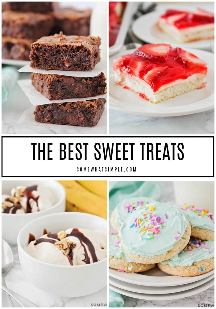 Cookies, brownies, holiday treats and MORE! Today we are sharing 20 of our favorite sweet treats. (Your taste buds are going to love you!)  via @somewhatsimple