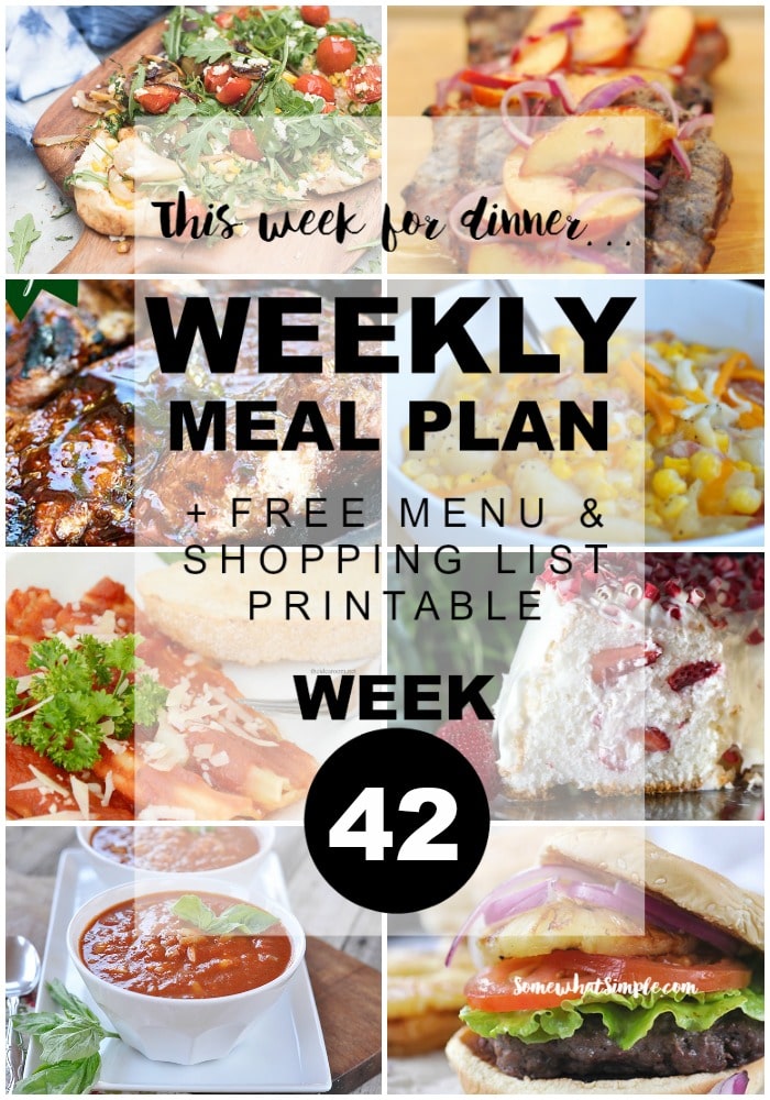 Weekly Menu Plan - Week 42 - Let's Eat! - Somewhat Simple