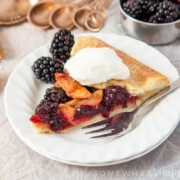 Juicy blackberries and tender apples are encased in a rich, buttery pastry to create this truly amazing Blackberry and Apple Galette. So good you won’t want to share!