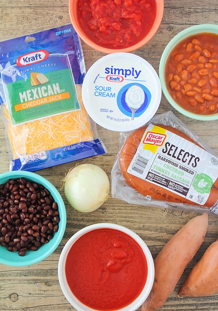 ingredients to make sweet potato chili