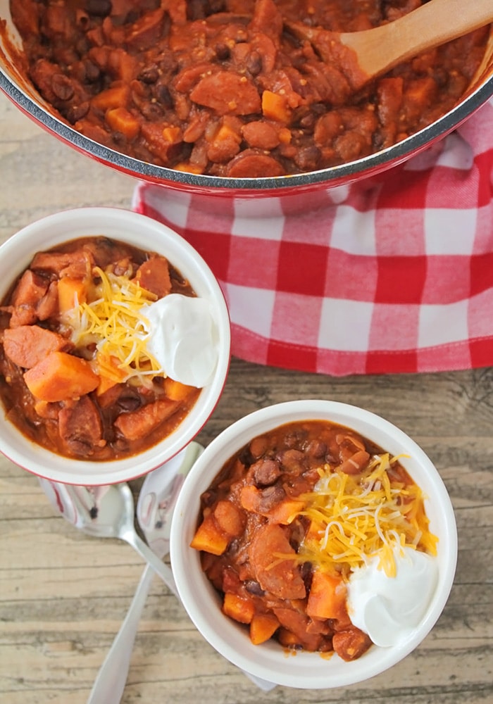 2 bowls of Sweet Potato Chili