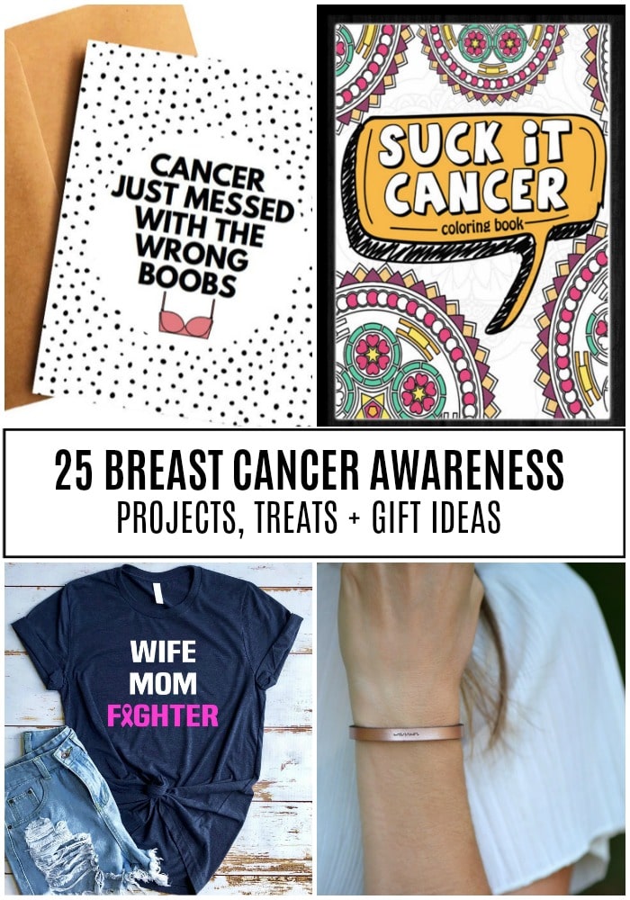 Think pink with these 25 Breast Cancer Awareness projects, crafts, treats, and gift ideas. It's time to fight like a girl! via @somewhatsimple