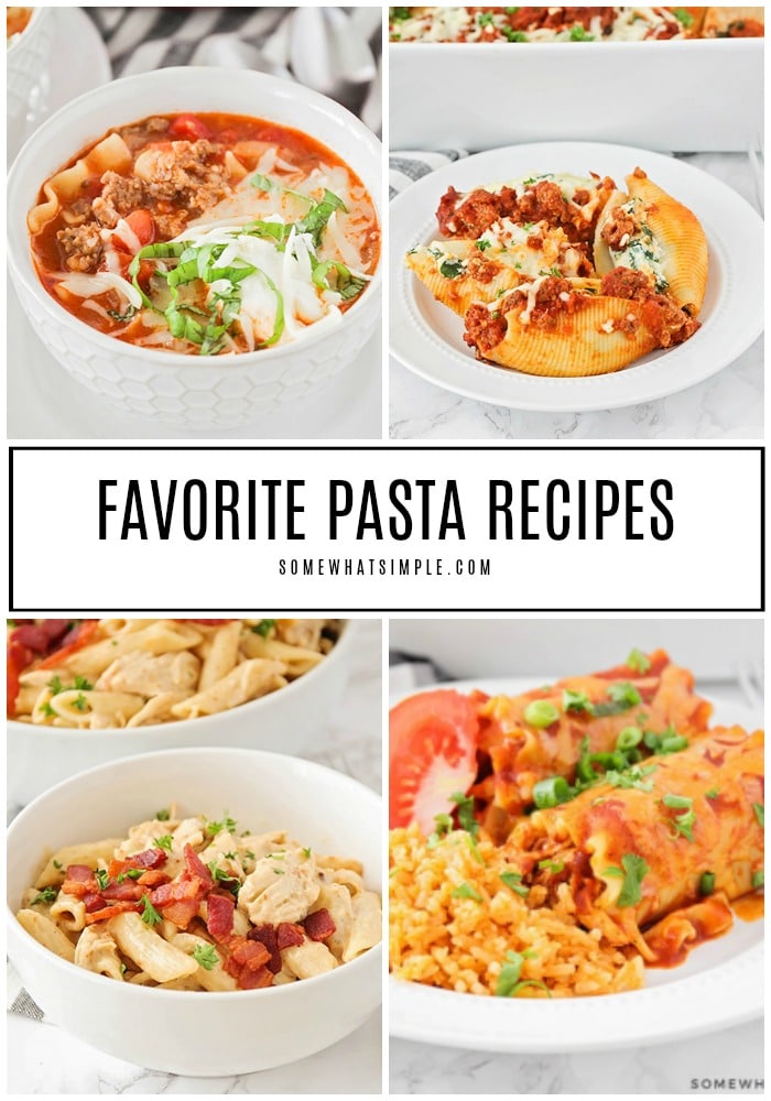 I think pasta is my love language. Go beyond spaghetti and meatballs with 30 of my favorite pasta recipes all in one place! #pasta #recipes #dinner # easy
 via @somewhatsimple