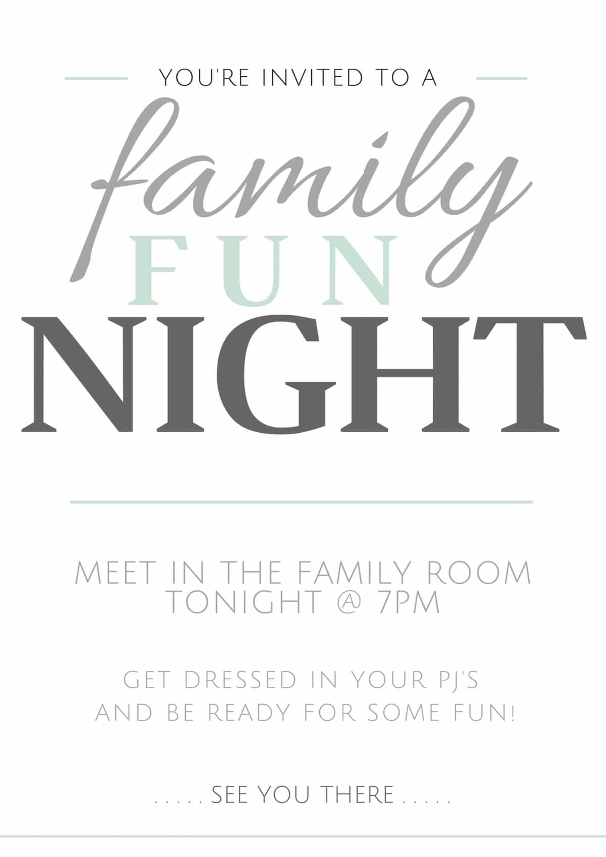 familyfunnightinvite Somewhat Simple
