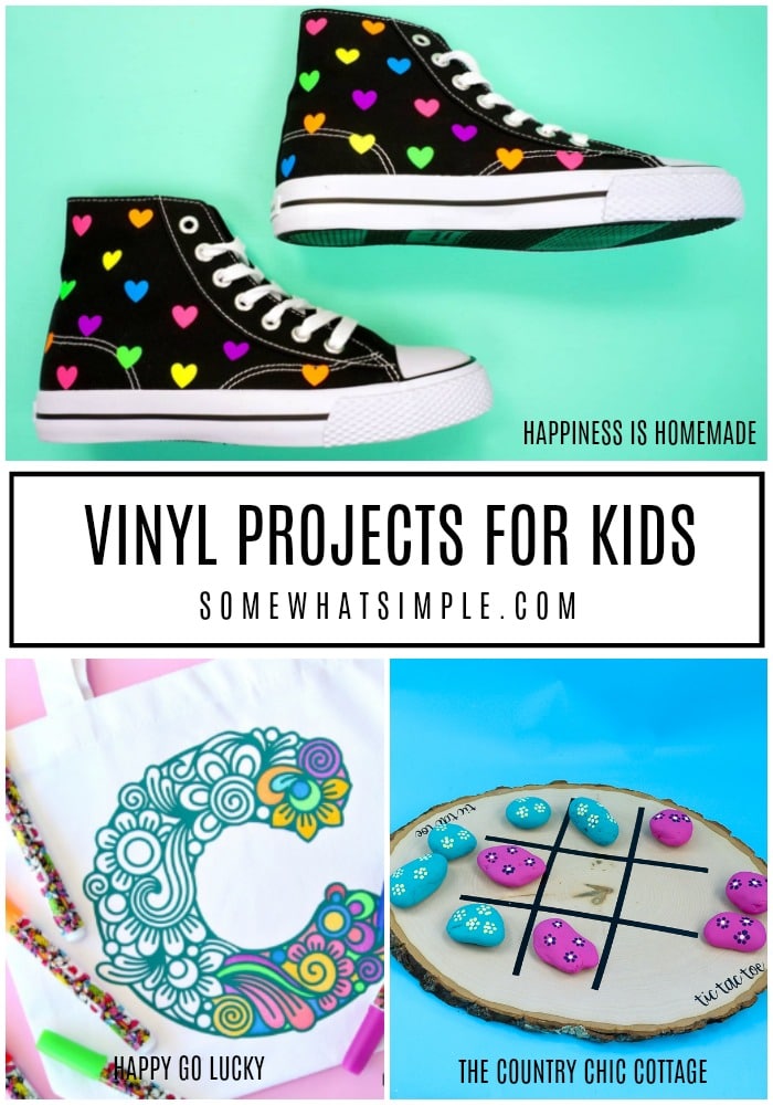 Discovering all the BEST fonts and designs inside Cricut Access, with 5 vinyl projects you can make with the kids! #cricut #vinyl #kids #projects #crafts #ideas via @somewhatsimple