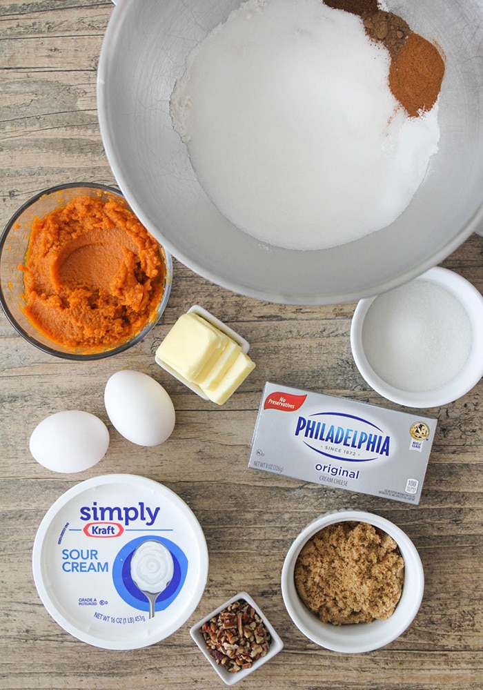 ingredients for a pumpkin Coffee Cake