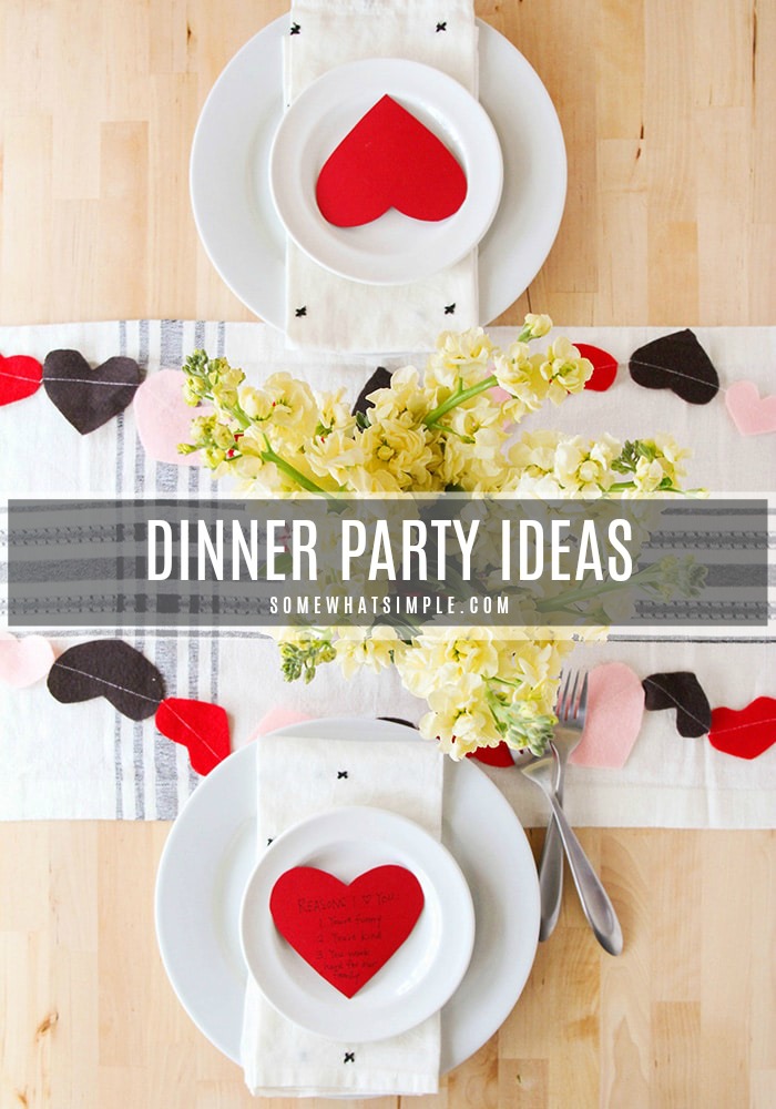 Throwing a couples dinner party is a great way to spend an evening with friends! We're sharing our favorite dinner party idea to make your night a smashing success! via @somewhatsimple