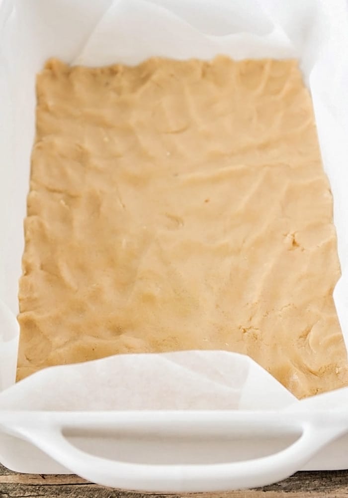 a layer of cookie dough