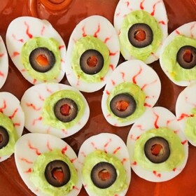 goblin eye halloween deviled eggs
