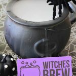 plastic cauldron with dry ice "witches brew"