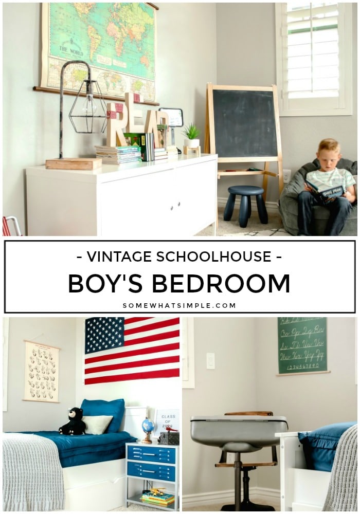 Boys Vintage Bedroom - Mason's Room - from Somewhat Simple