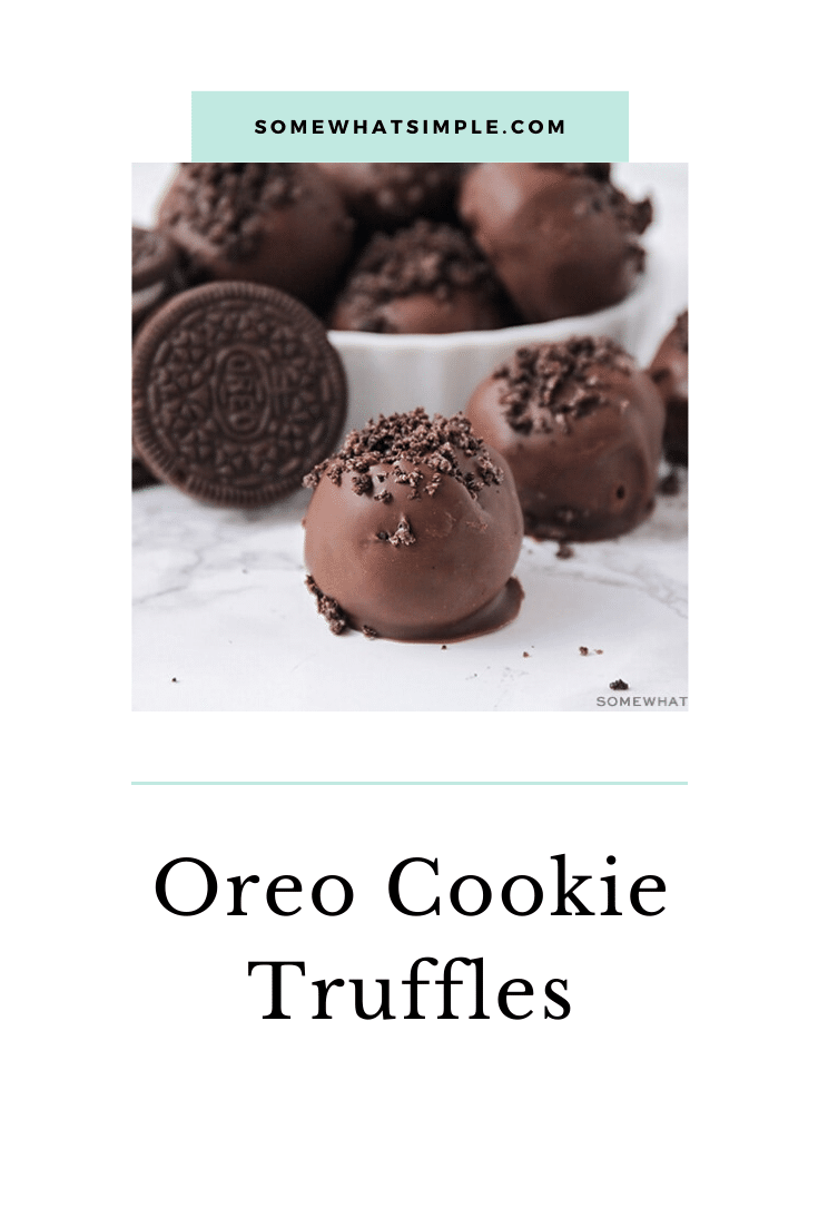 Oreo Cookie Truffles are an easy dessert that are made with the amazing combo of Oreo cookies and cream cheese. You only need 3 ingredients, so they're really easy to make and can be prepared in about 5 mins! These Oreo cookie balls are no bake and no fuss. I promise, you're going to love these! via @somewhatsimple