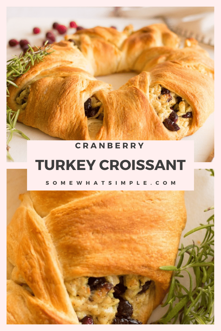 Turkey Cranberry Croissant Wreath - Somewhat Simple