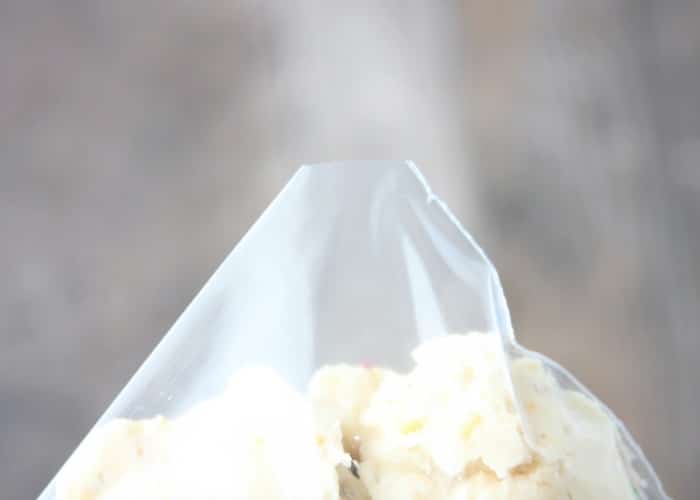 Twice Baked Potato filling in a plastic bag