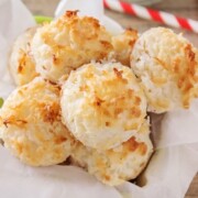 These sweet coconut macaroons are the perfect combination of crisp and chewy, and so rich and delicious! Only five ingredients and so simple to make!