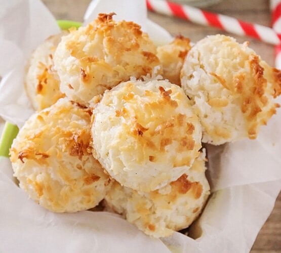These sweet coconut macaroons are the perfect combination of crisp and chewy, and so rich and delicious! Only five ingredients and so simple to make!