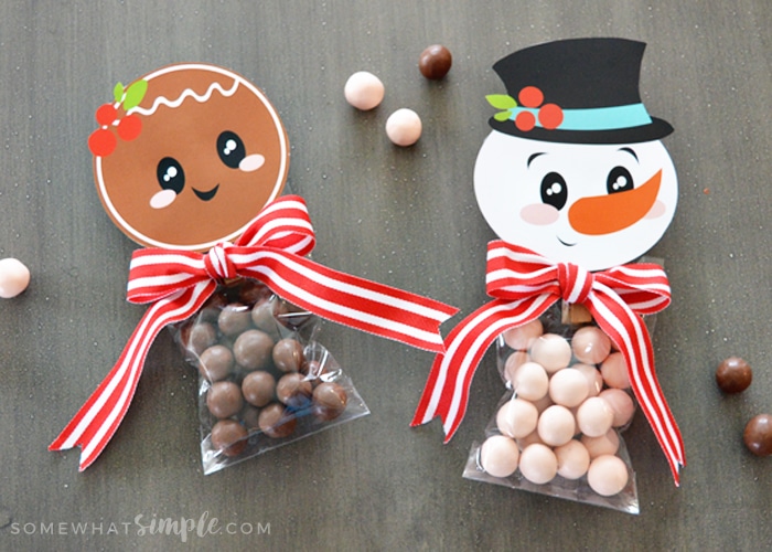 Holidays: Christmas Printables Treat Bag Toppers - these are too cute to make for the holidays! From Somewhat Simple via thirtyhandmadedays.com