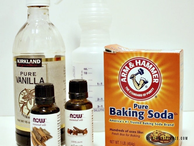 baking soda, vanilla and essential oils