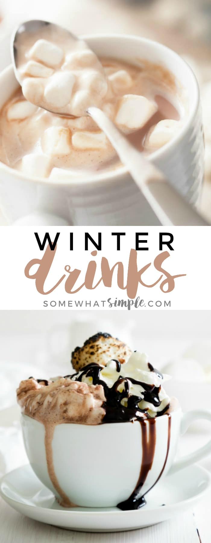 From caramel apple cider to gingerbread hot chocolate, these delicious winter drinks are bound to keep you warm and satisfied during these colder winter months!